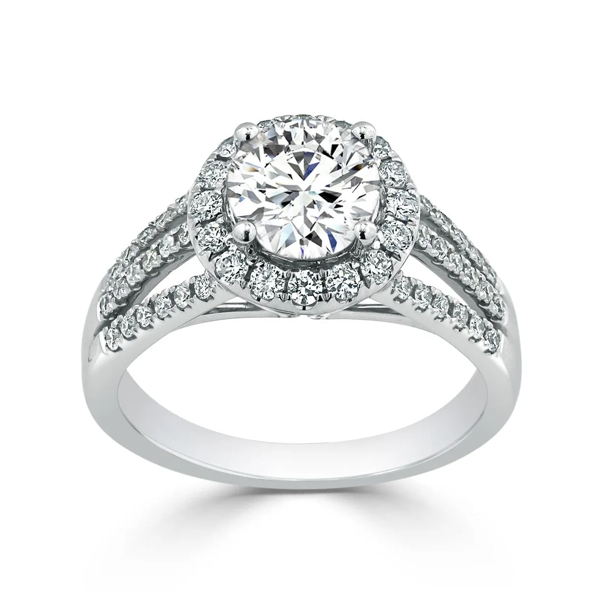 Auriya 14k Gold 1 1/3ct TW Moissanite Halo Diamond Engagement Ring 1/2ctw sold by Zulily product image thumbnail 3