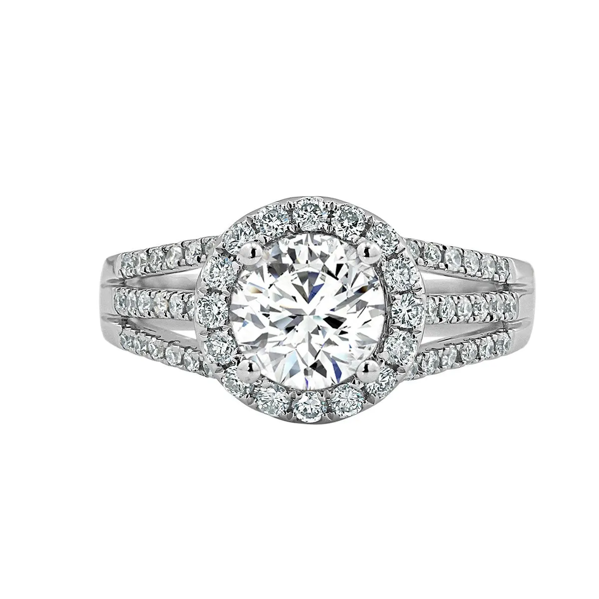 Auriya 14k Gold 1 1/3ct TW Moissanite Halo Diamond Engagement Ring 1/2ctw sold by Zulily product image thumbnail 2