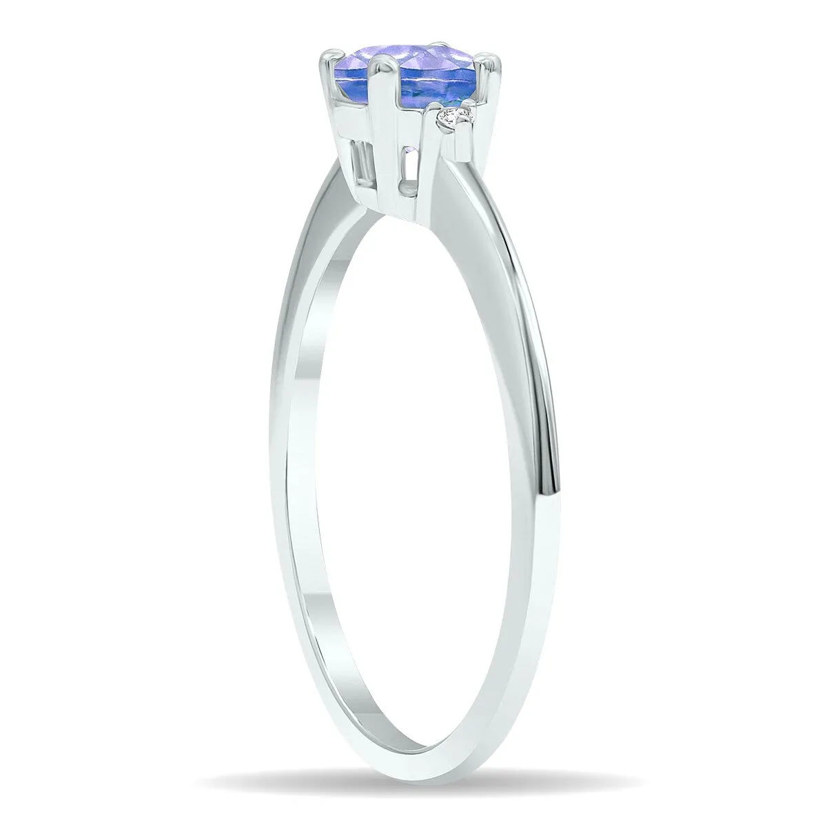 Women's Tanzanite and Diamond Classic Band in 10K White Gold sold by Zulily product image thumbnail 3