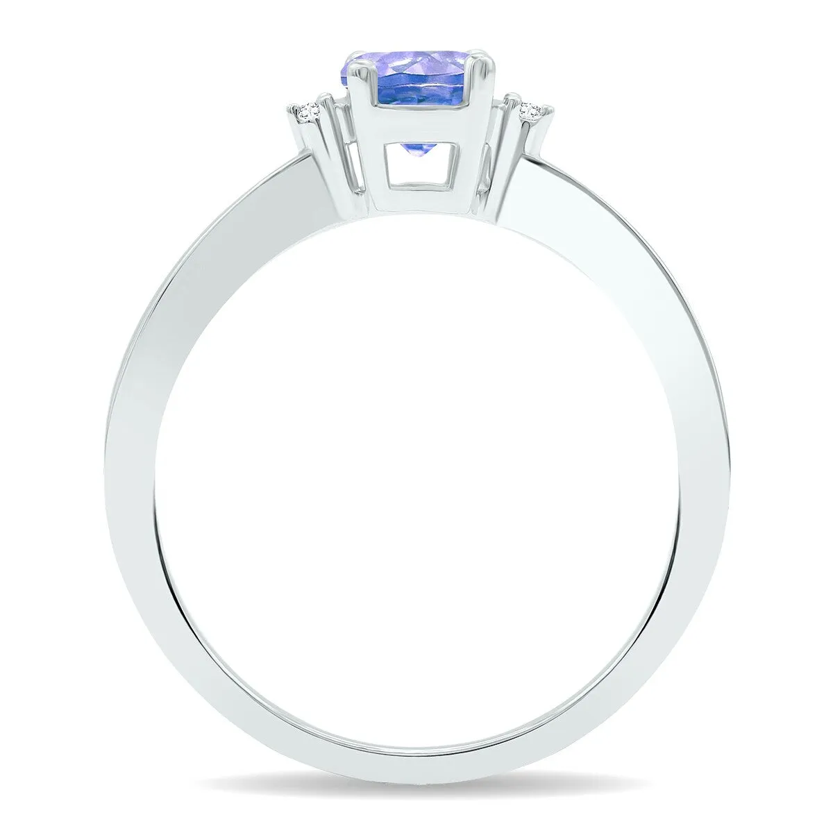 Women's Tanzanite and Diamond Classic Band in 10K White Gold sold by Zulily product image thumbnail 2