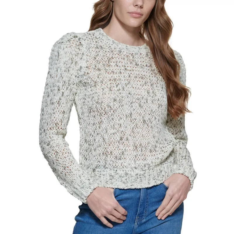 Calvin Klein Women's Speckled Crewneck Sweater Beige made by Calvin Klein
