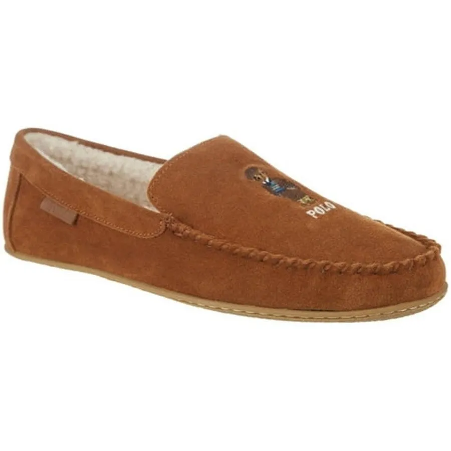Ralph Lauren Men's Collins Bear Memory Foam Moccasin Slippers Brown sold by Zulily