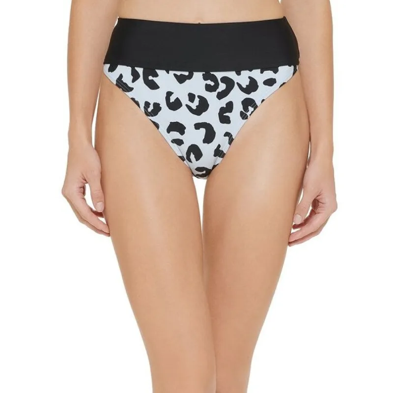 Dkny Women's Printed High Waist Bikini Bottom Swimsuit Blue sold by Zulily