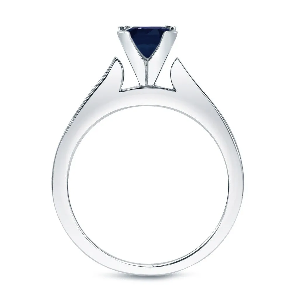 Auriya 14k Gold 4/5 carat Princess-cut Blue Sapphire and 3/4ct TDW Diamond Engagement Ring Bridal Set sold by Zulily product image thumbnail 5