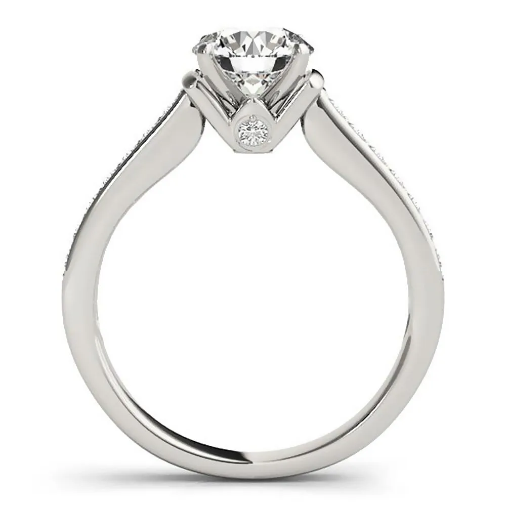 Auriya Modern 2ct Round Moissanite and 1/5ctw Diamond Engagement Ring 14K Gold sold by Zulily product image thumbnail 4