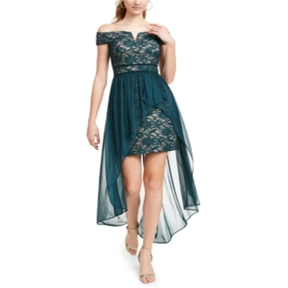 Morgan & Company Women's Floral Full Length Hi Lo Formal Dress Green Size 0 sold by Zulily