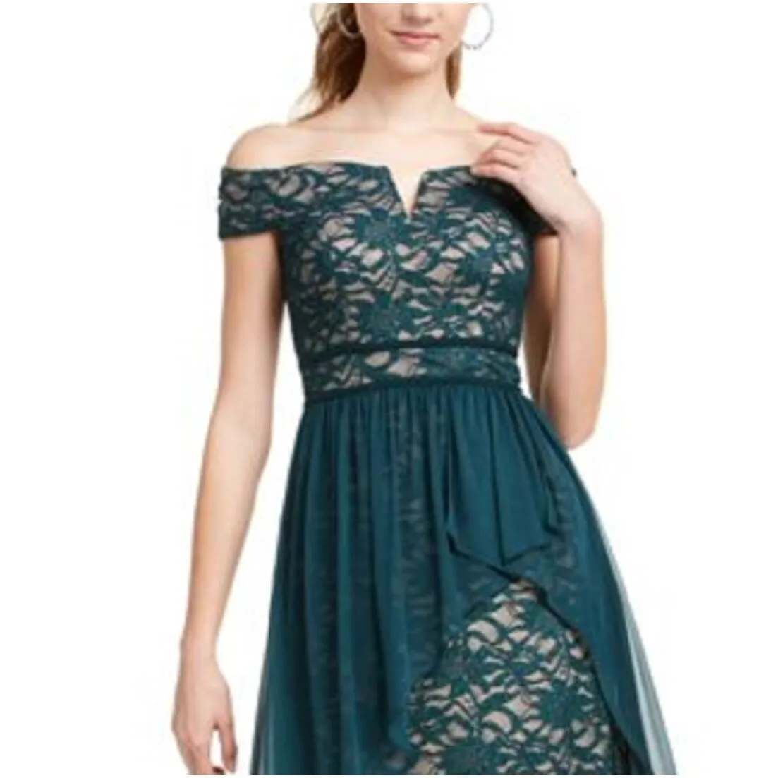 Morgan & Company Women's Floral Full Length Hi Lo Formal Dress Green Size 0 sold by Zulily product image thumbnail 2