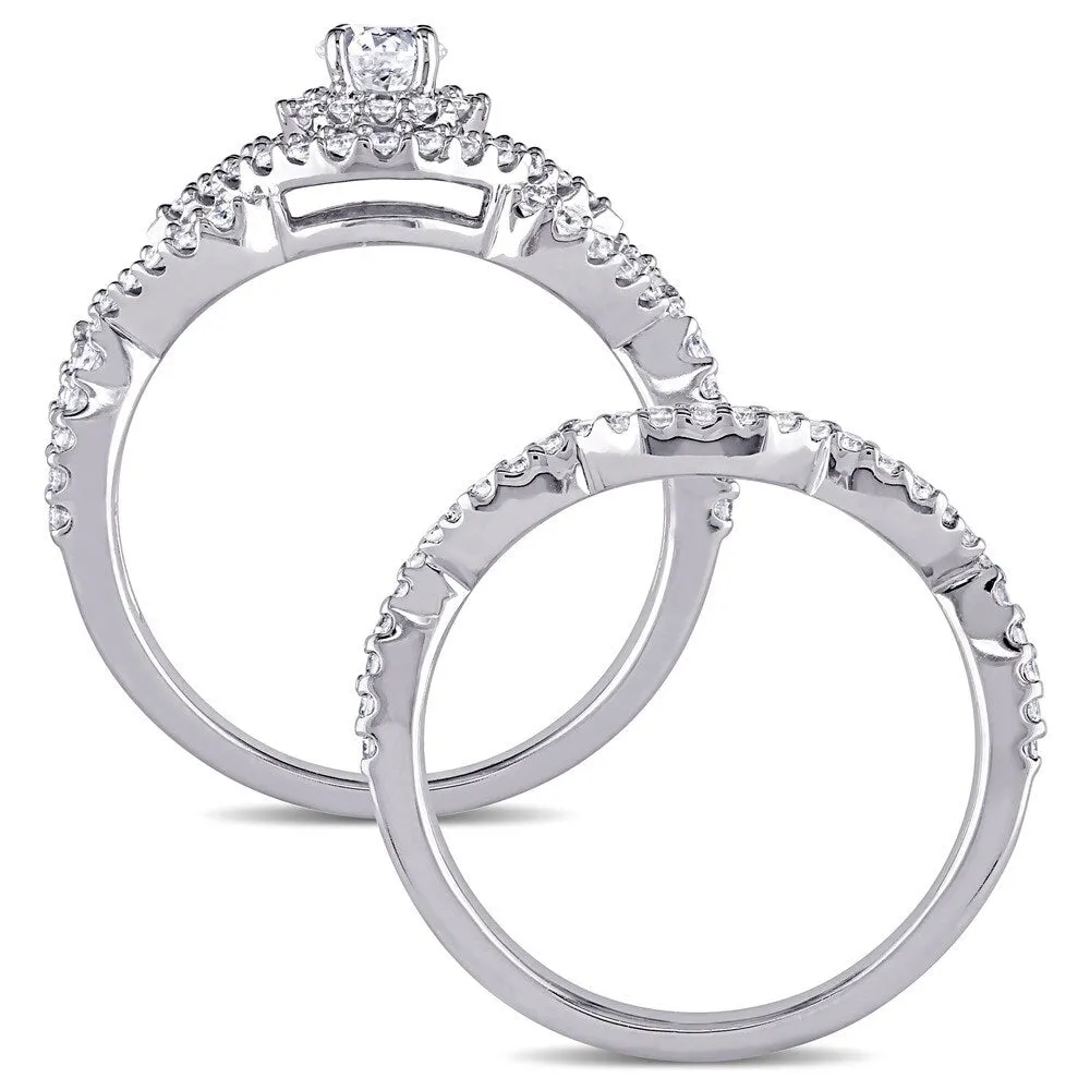 Miadora Signature Collection 14k White Gold 1ct TDW Diamond Bridal Ring Set sold by Zulily product image thumbnail 4