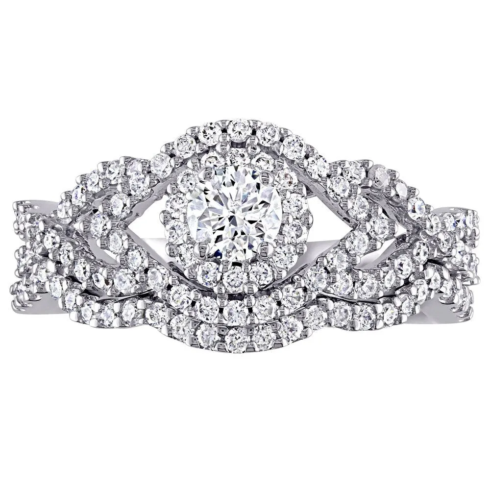 Miadora Signature Collection 14k White Gold 1ct TDW Diamond Bridal Ring Set sold by Zulily product image thumbnail 2