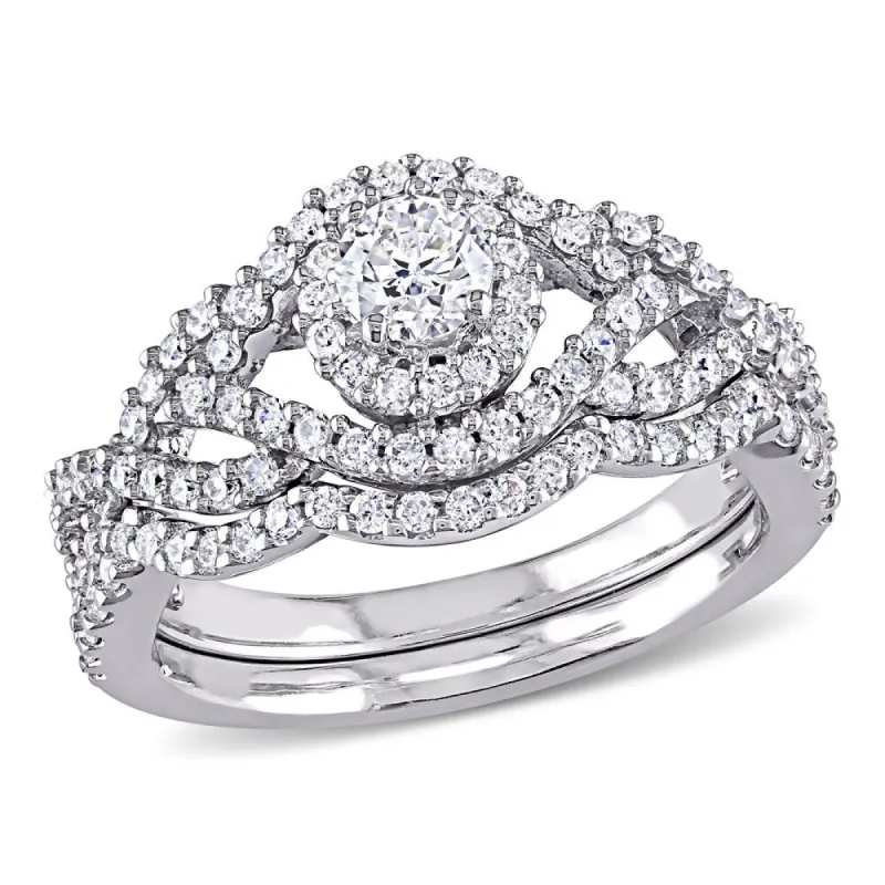 Miadora Signature Collection 14k White Gold 1ct TDW Diamond Bridal Ring Set sold by Zulily