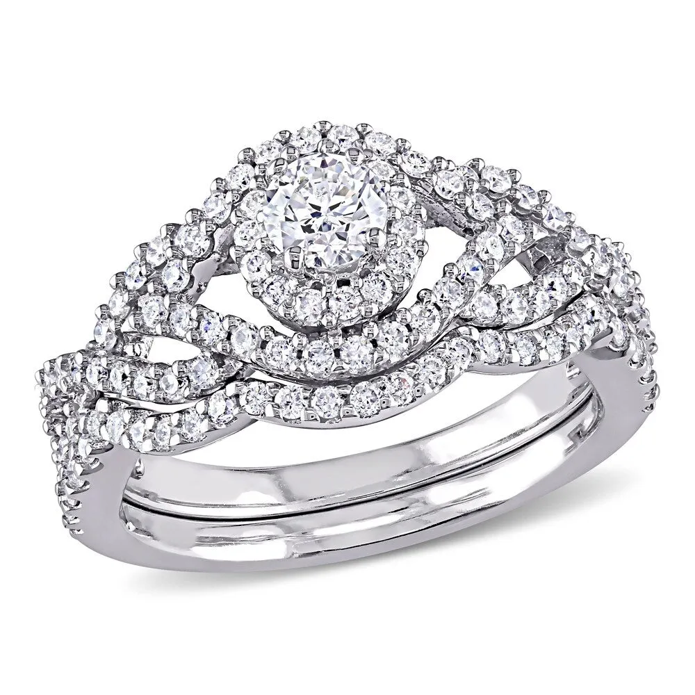 Miadora Signature Collection 14k White Gold 1ct TDW Diamond Bridal Ring Set sold by Zulily