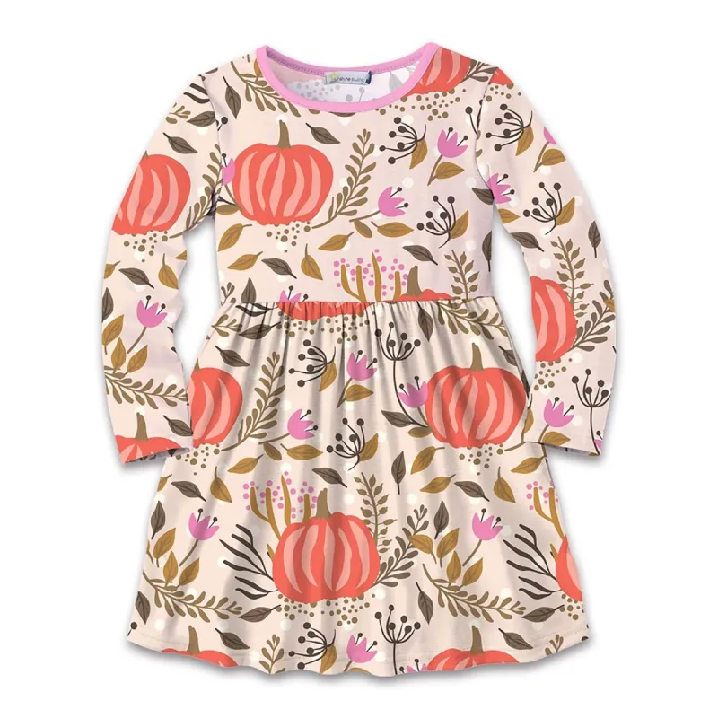 Pink Floral Pumpkin Print Skater Dress sold by Zulily