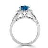Auriya Modern 1 3/8ct Swiss Blue Topaz and Halo Diamond Engagement Ring 1/2cttw 14k Gold sold by Zulily