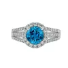 Auriya Modern 1 3/8ct Swiss Blue Topaz and Halo Diamond Engagement Ring 1/2cttw 14k Gold sold by Zulily