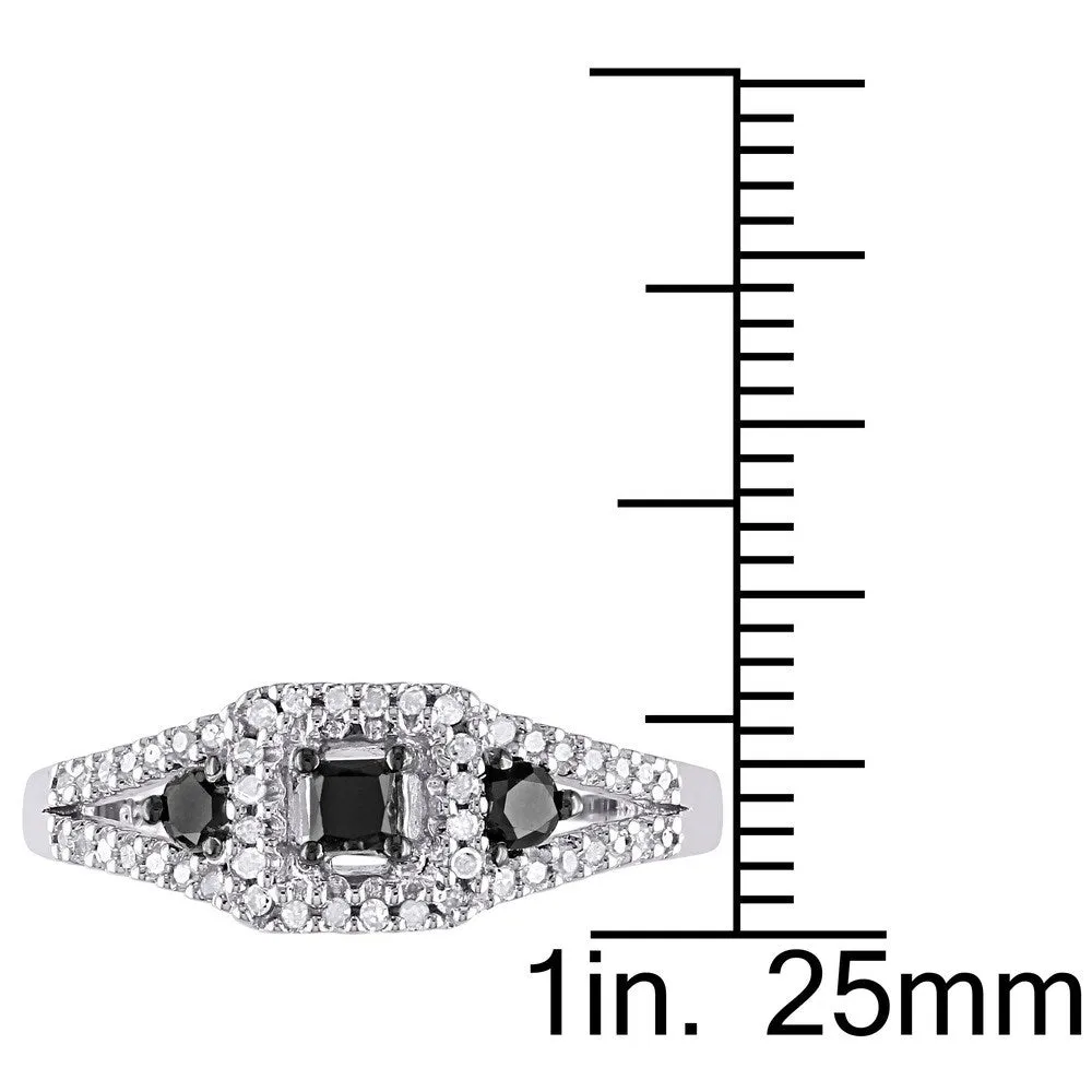 Miadora Sterling Silver 1/2ct TDW Black and White Diamond Ring sold by Zulily product image thumbnail 5