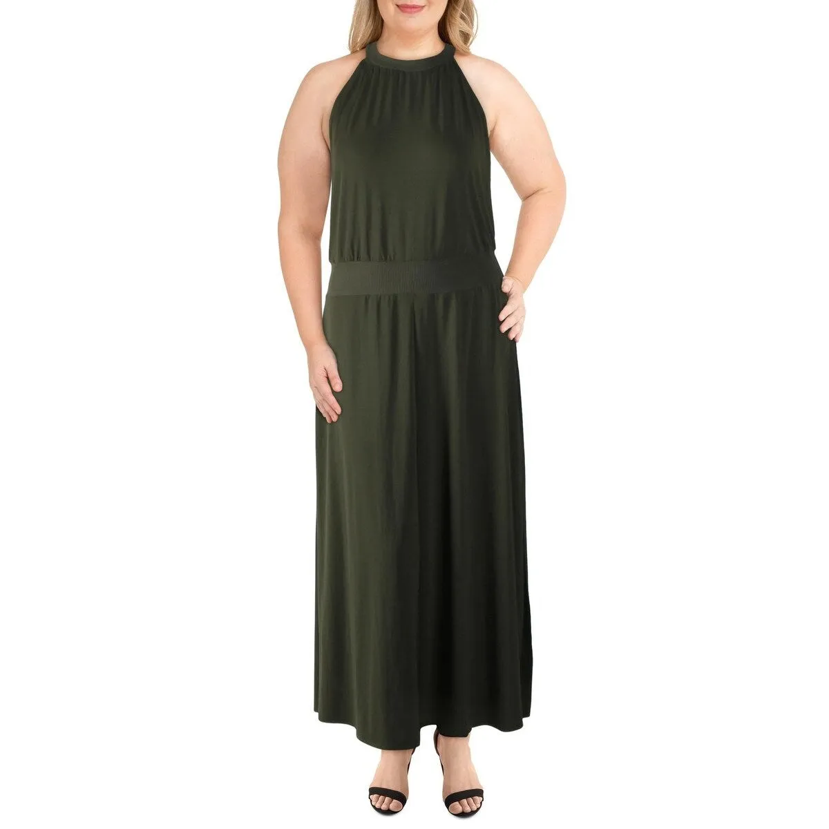 Rachel Roy Women's Avena Halter Side Slits Maxi Dress Green Size X-Large sold by Zulily