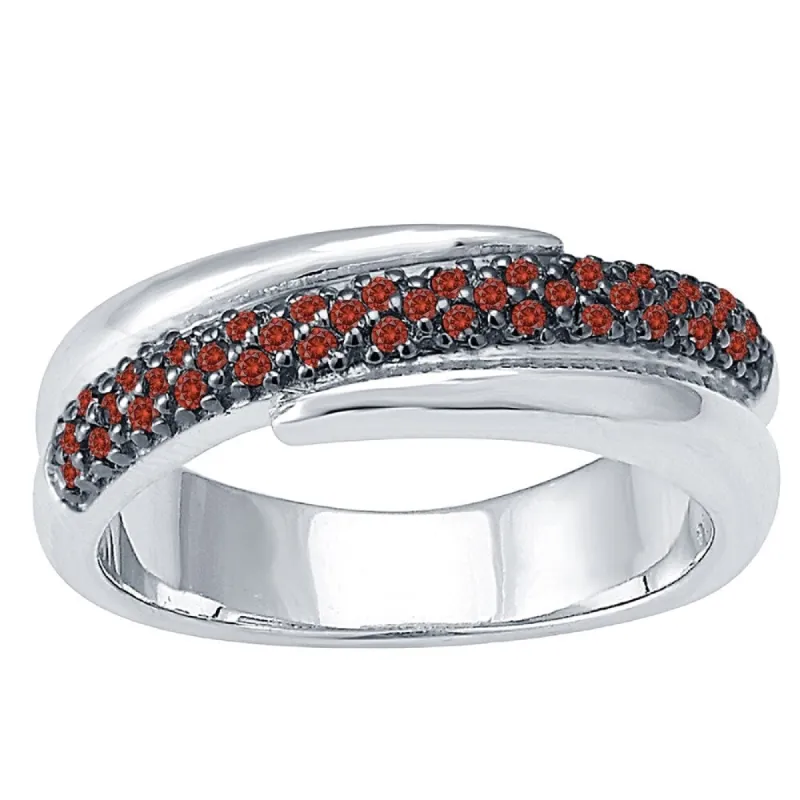 Sterling Silver Genuine Red Diamond Band Ring sold by Zulily