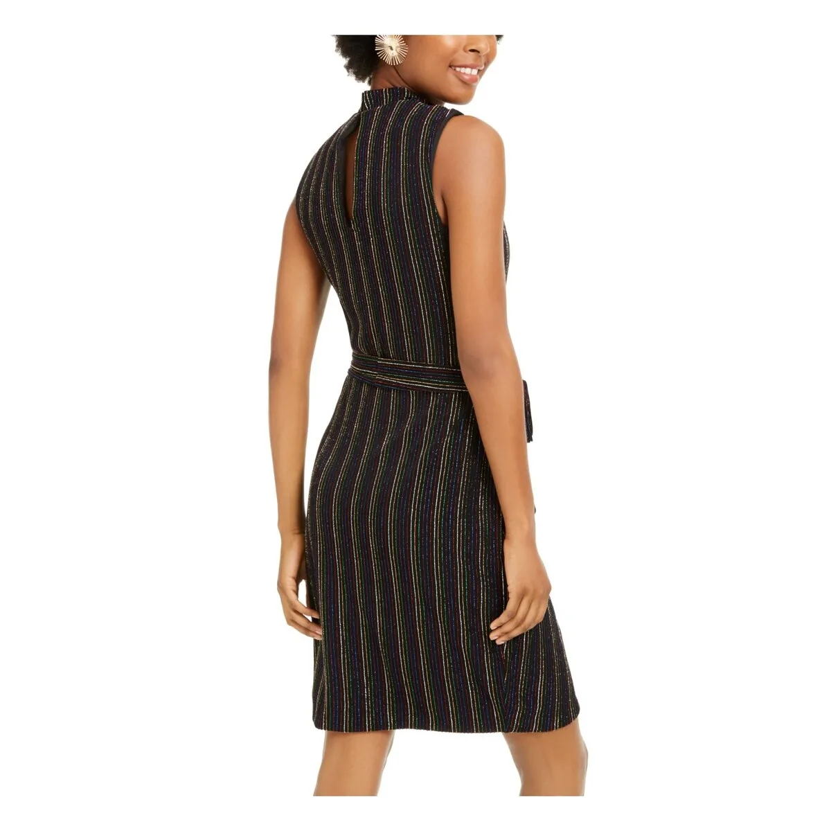 City Studios Women's Metallic Piping Sheath Dress Black Size XX-Small sold by Zulily product image thumbnail 2