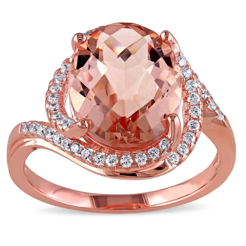 Miadora Sterling Silver Pink Glass and Cubic Zirconia Ring sold by Zulily