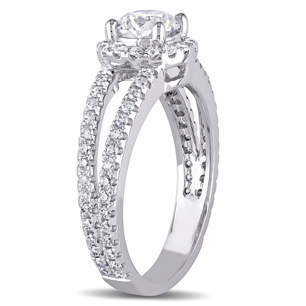 Miadora Signature Collection 14k White Gold 1 1/3ct TDW Diamond Halo Engagement Ring sold by Zulily product image thumbnail 2