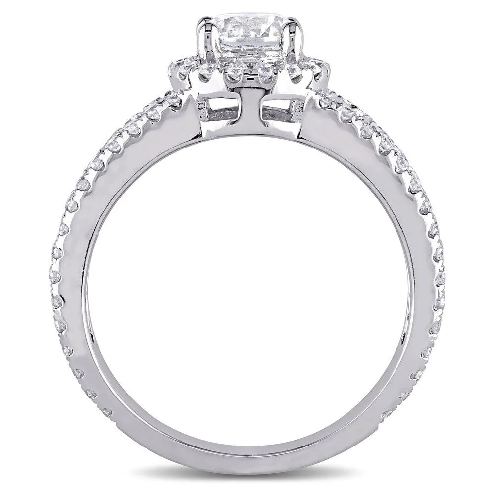 Miadora Signature Collection 14k White Gold 1 1/3ct TDW Diamond Halo Engagement Ring sold by Zulily product image thumbnail 5