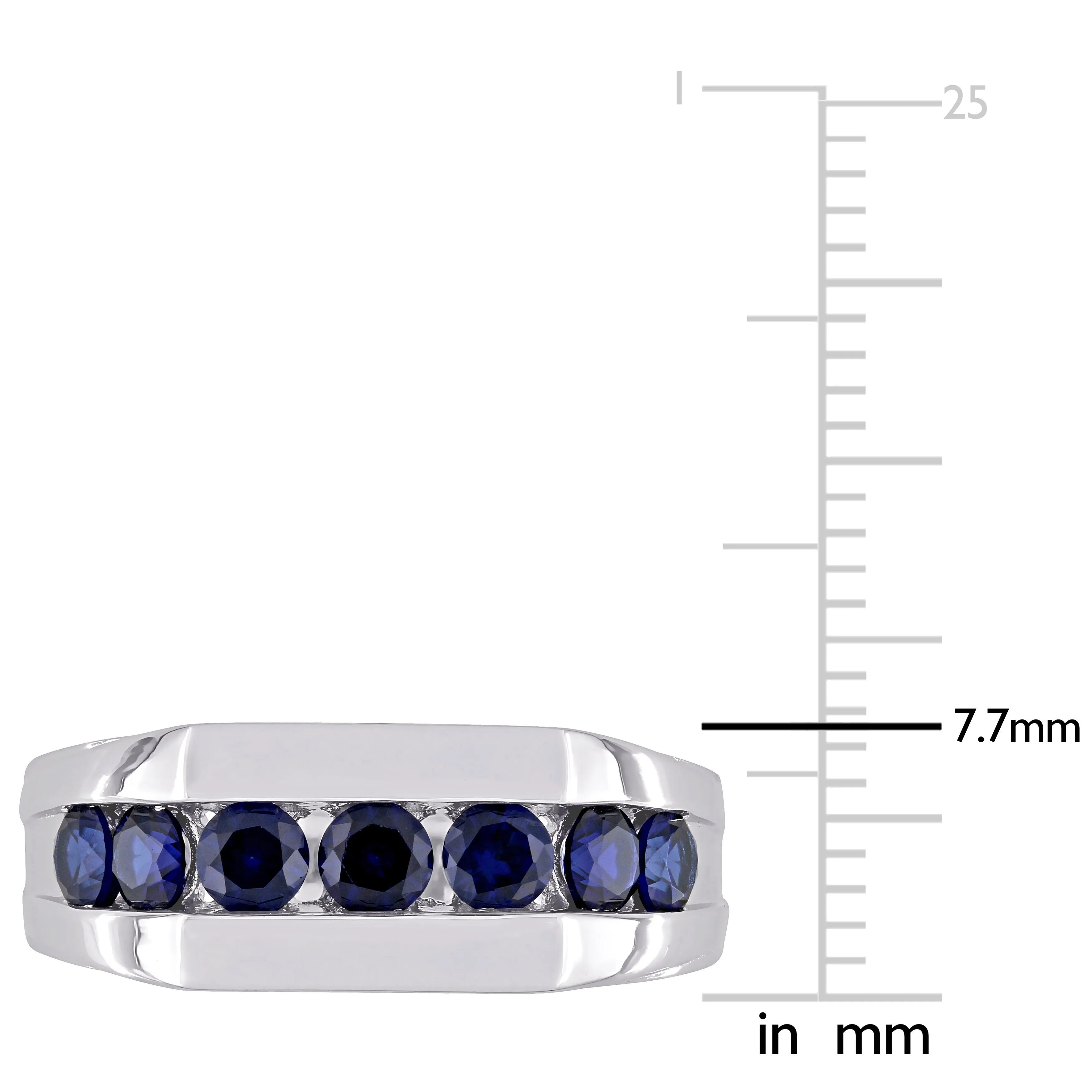 Miadora Men's Sterling Silver Created Blue Sapphire Wedding Band Ring sold by Zulily product image thumbnail 5