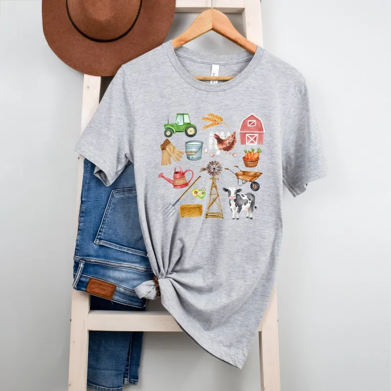 Farming Chart Short Sleeve Crewnneck Tee sold by Zulily