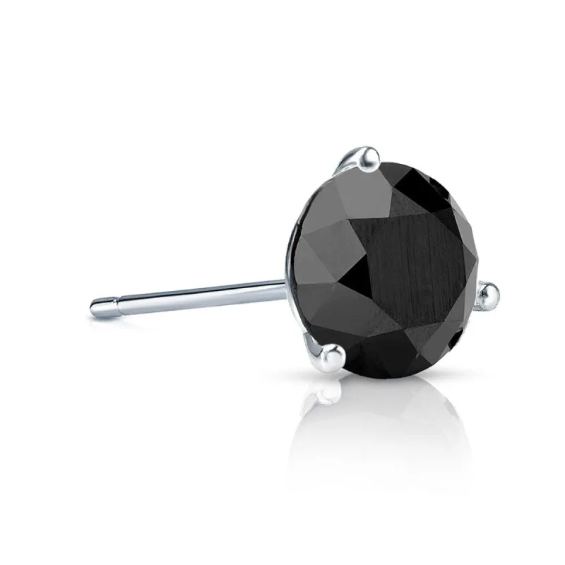 Auriya 1/2ctw 3-Prong Martini Round Black Diamond SINGLE (1) Stud Earring 14k Gold sold by Zulily