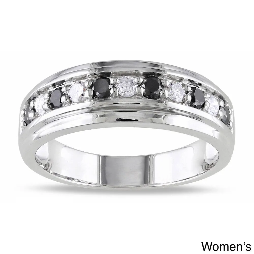Miadora 10k White Gold 1/2ct TDW Black and White Diamond Ring sold by Zulily product image thumbnail 4