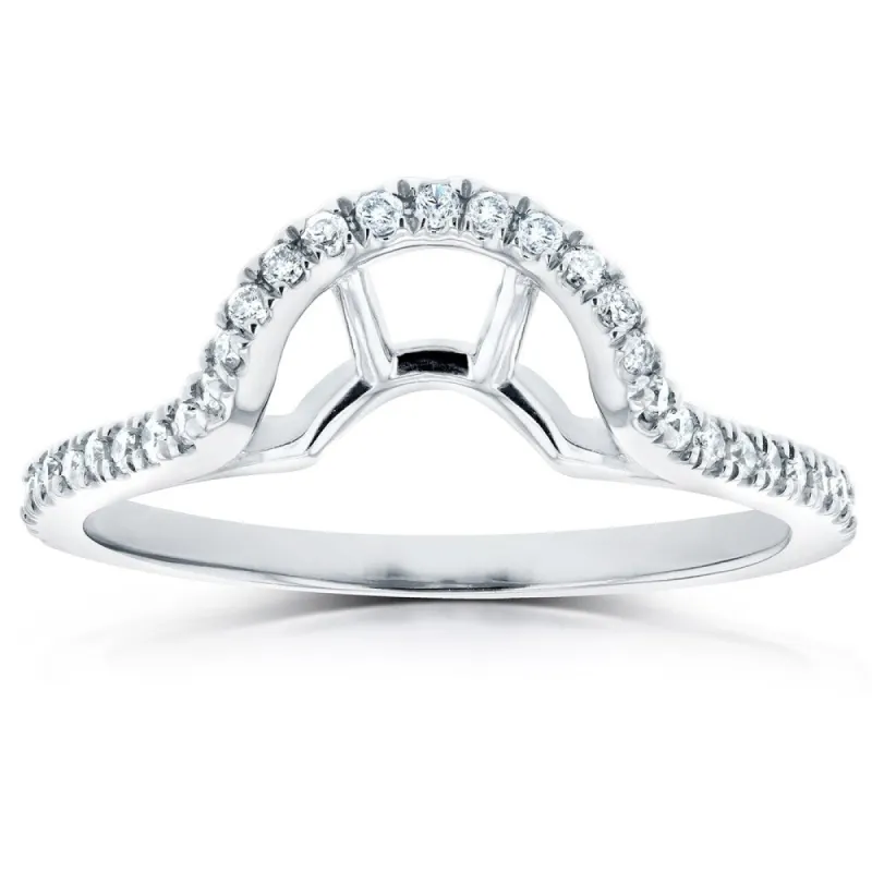 Annello by Kobelli 14k Gold 1/4ct TDW Diamond Notched Basket Curve Wedding Band sold by Zulily