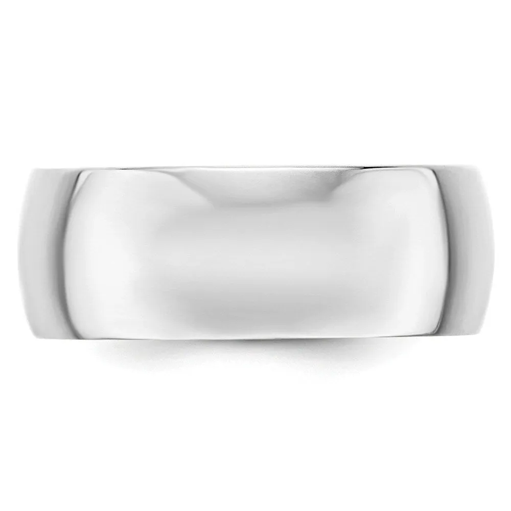 Curata 10k White Gold Unisex 8 mm Half-Round Light Wedding Band (sizes 4-14) sold by Zulily product image thumbnail 3