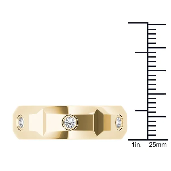 De Couer 14k Yellow Gold 1/4ct TDW Diamond Men's Wedding Band sold by Zulily product image thumbnail 4