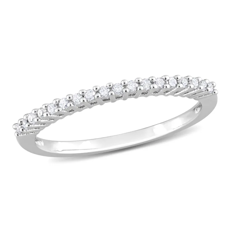 Miadora Sterling Silver 1/ 5ct TDW Diamond Thin Stackable Wedding Band (H-I, I2-I3) sold by Zulily