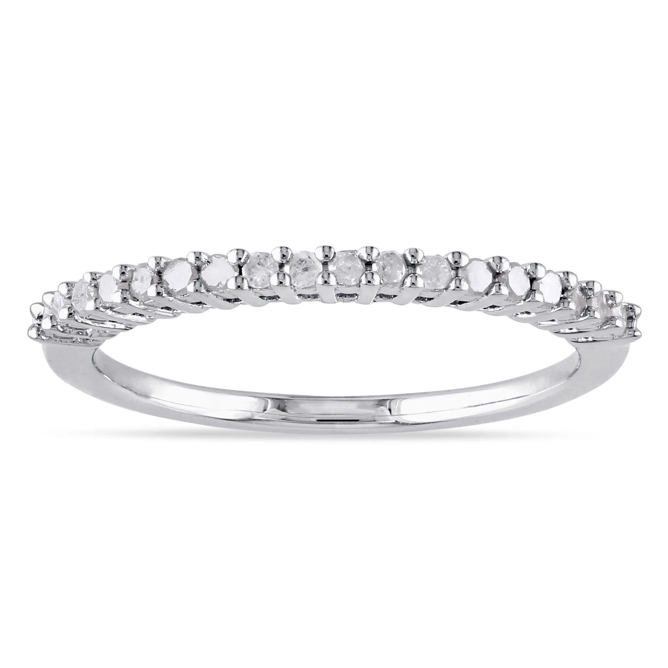 Miadora Sterling Silver 1/ 5ct TDW Diamond Thin Stackable Wedding Band (H-I, I2-I3) sold by Zulily product image thumbnail 5