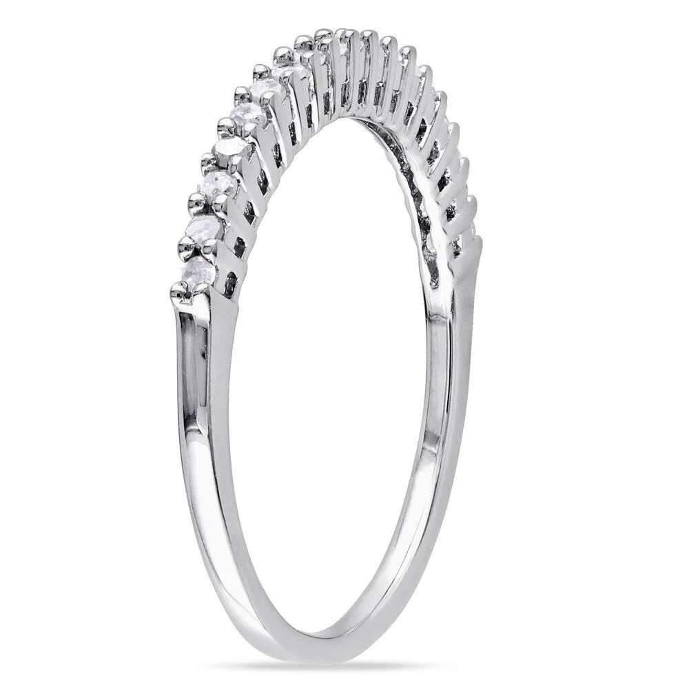 Miadora Sterling Silver 1/ 5ct TDW Diamond Thin Stackable Wedding Band (H-I, I2-I3) sold by Zulily product image thumbnail 4