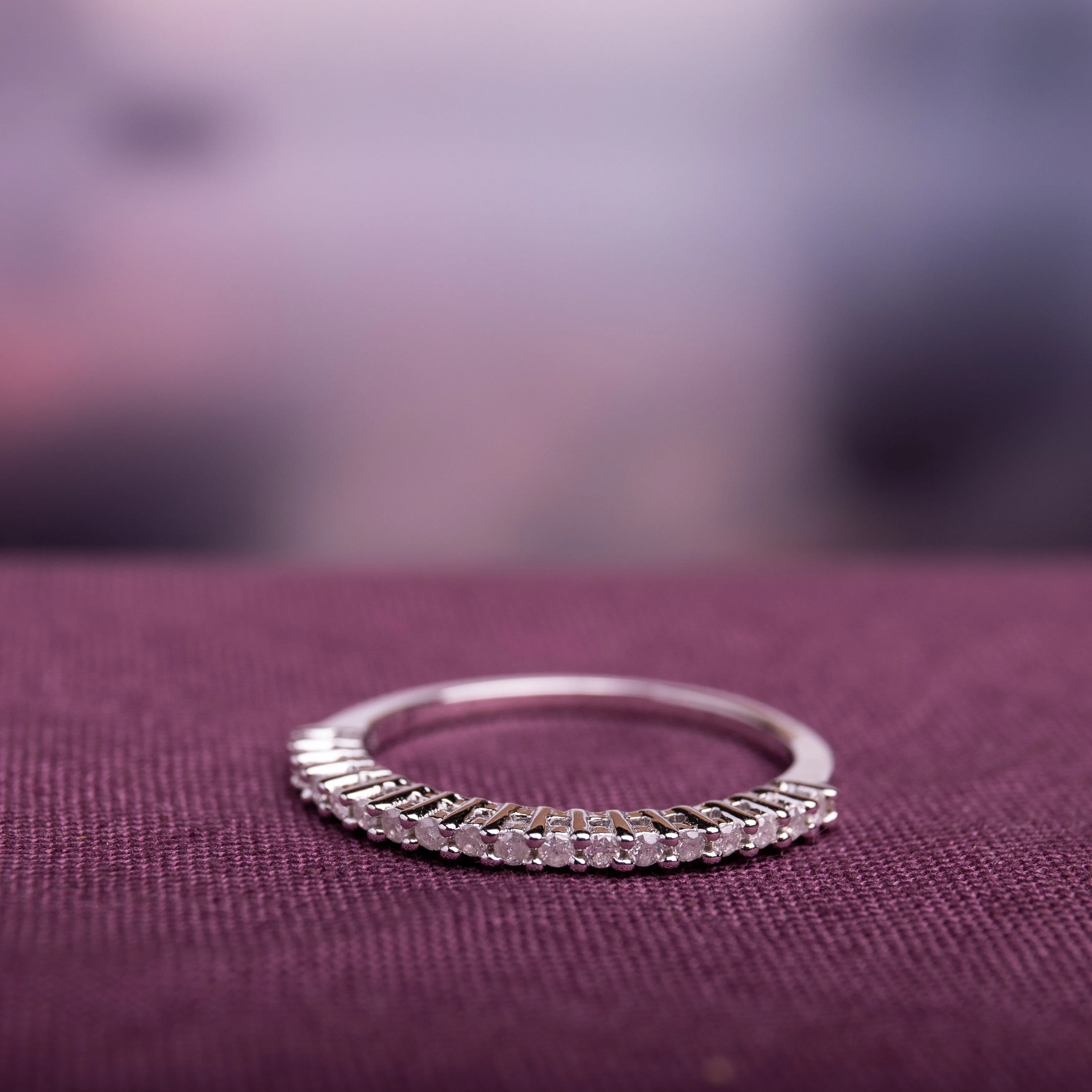 Miadora Sterling Silver 1/ 5ct TDW Diamond Thin Stackable Wedding Band (H-I, I2-I3) sold by Zulily product image thumbnail 2