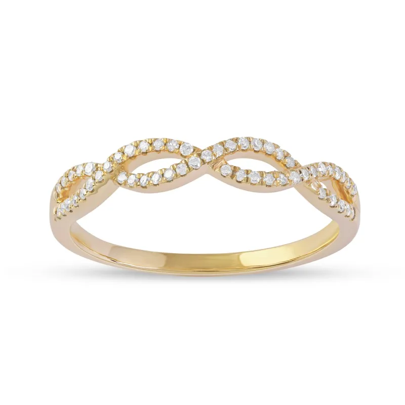 De Couer 10k Gold 1/6ct TDW Diamond Criss-Cross Ring sold by Zulily