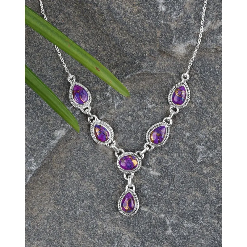 Purple Copper Turquois Sterling Silver Necklace sold by Zulily