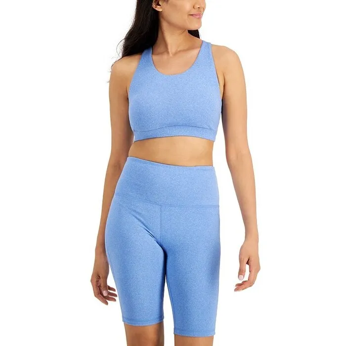 ID Ideology Women's Sweat Set Low Impact Sports Bra Blue Size Medium - M sold by Zulily