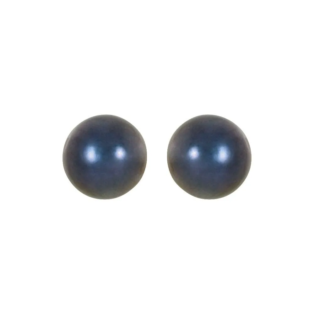 Curata 14k White 6mm Akoya Cultured Black Pearl Earrings sold by Zulily product image thumbnail 2