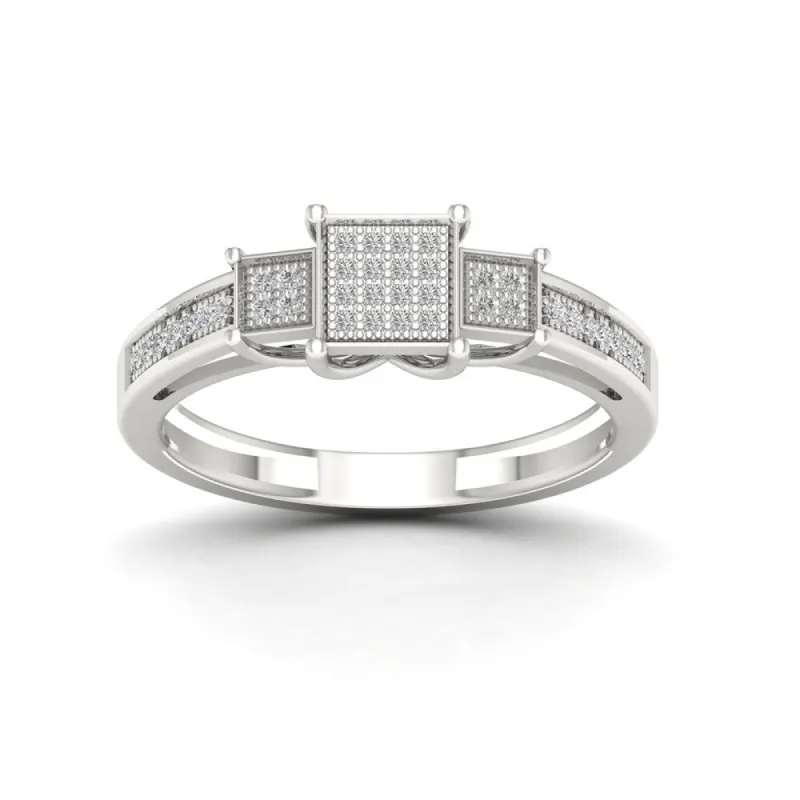 De Couer IGI Certified 1/8ct TDW Diamond Cluster Three Stone Ring - White sold by Zulily