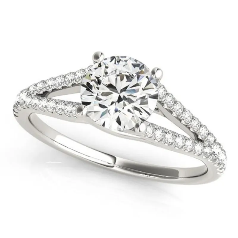 Auriya 14k Gold 1/2ctw Round Moissanite and Diamond Engagement Ring 1/5ct TDW sold by Zulily