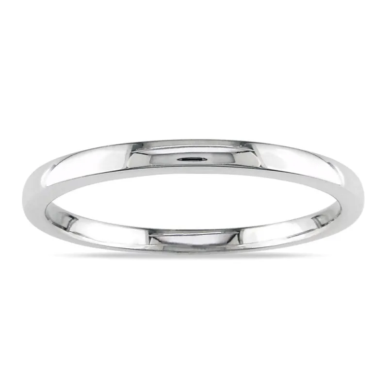 Miadora 10k White Gold High Polished Ladies Wedding Band sold by Zulily