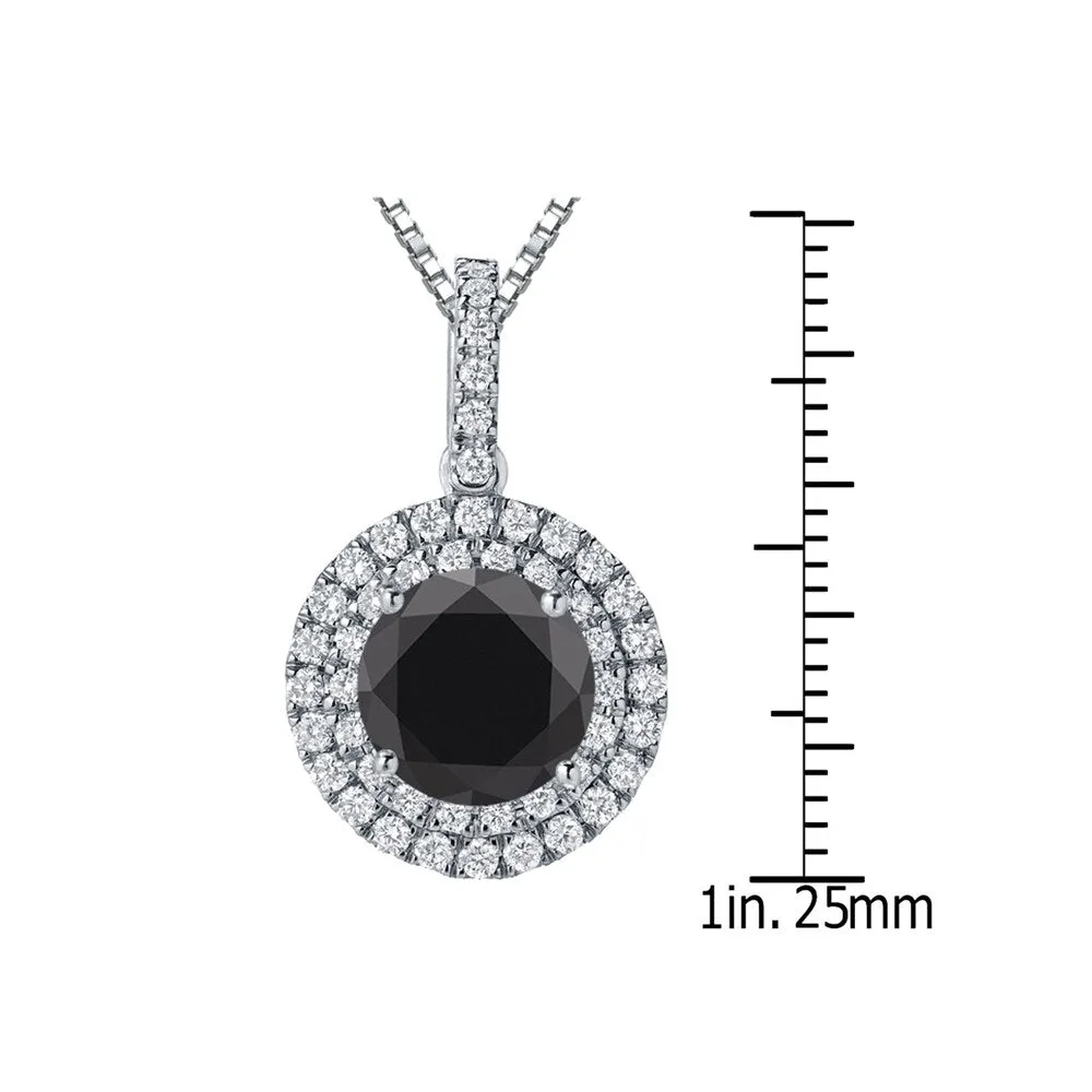 Auriya 2 3/5ctw Round Black Diamond Halo Necklace 14k Gold (H-I, SI1-SI2) sold by Zulily product image thumbnail 5