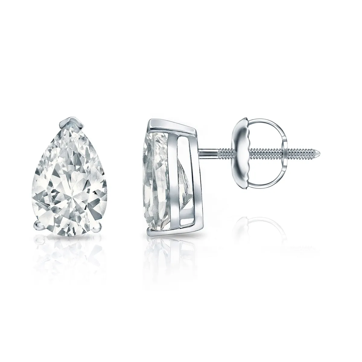 Auriya 14-karat Gold Lab Grown 1.50 carat TDW Pear Diamond Stud Earrings V-End Prong Screw-back sold by Zulily product image thumbnail 5