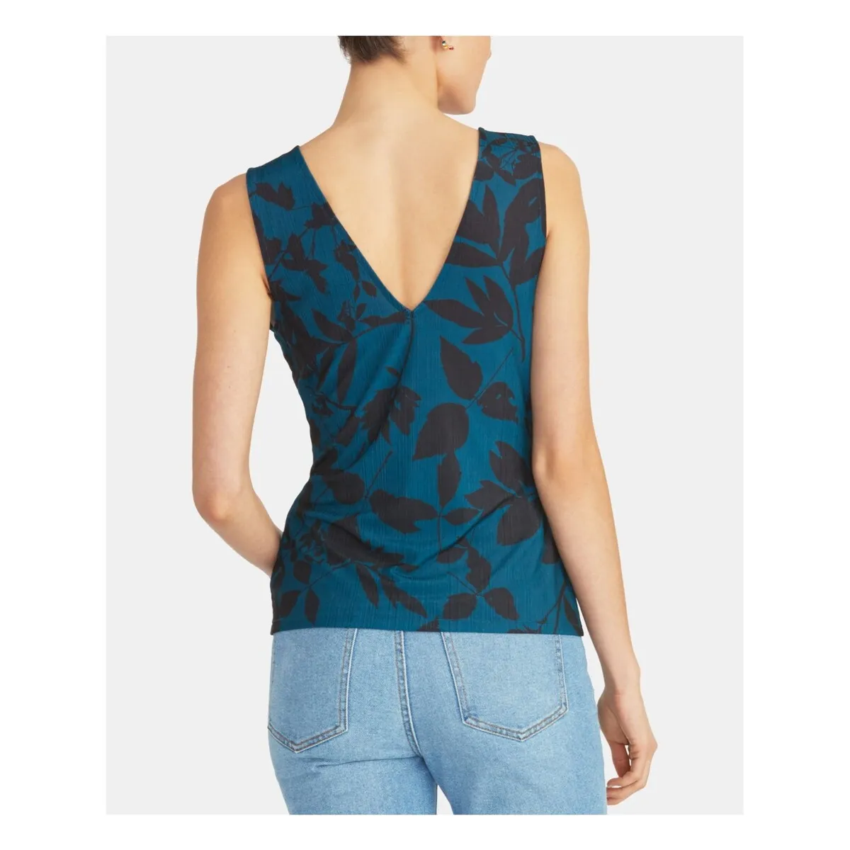 Rachel Roy Women's Floral V Neck Blouse Blue Size Large sold by Zulily product image thumbnail 2