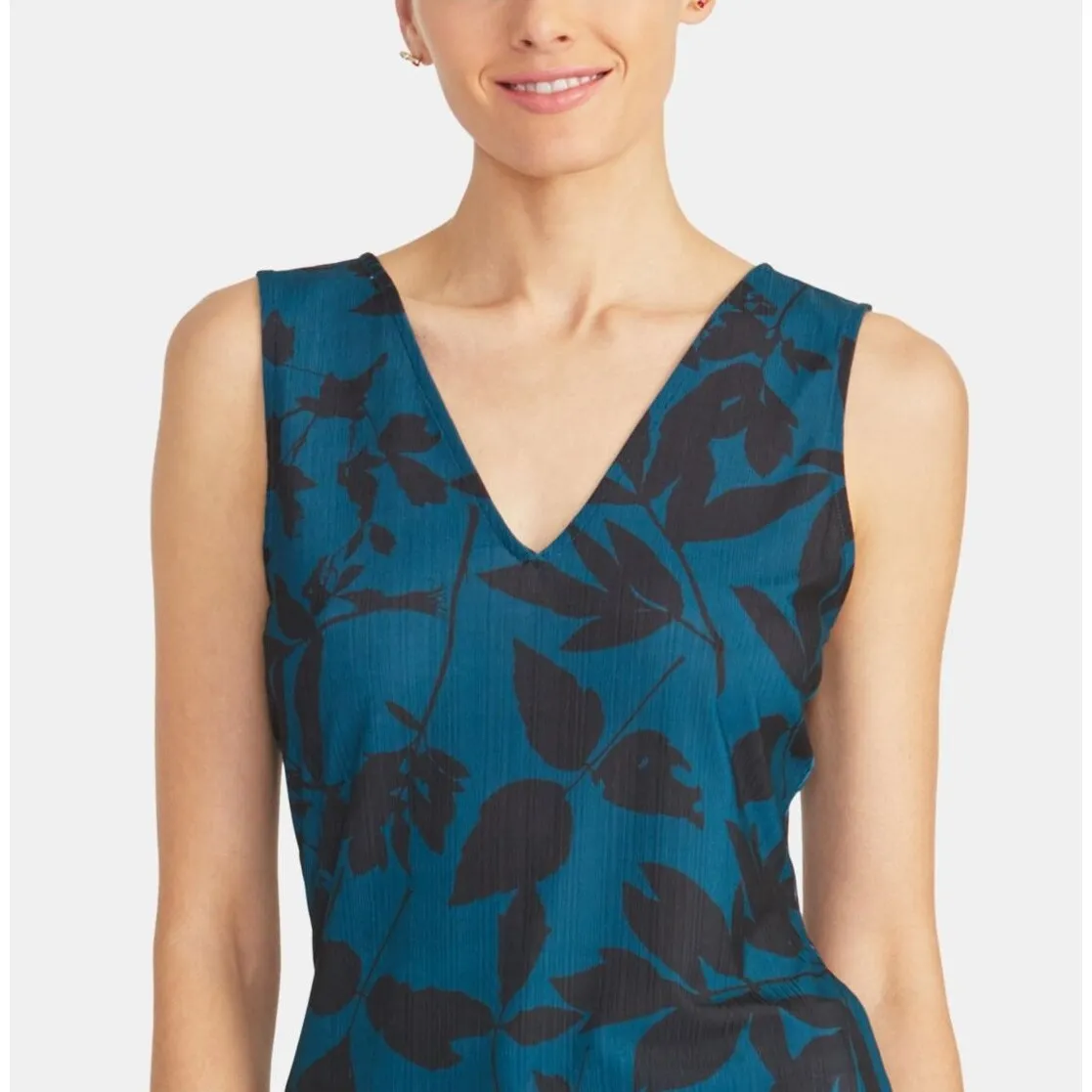 Rachel Roy Women's Floral V Neck Blouse Blue Size Large sold by Zulily product image thumbnail 3