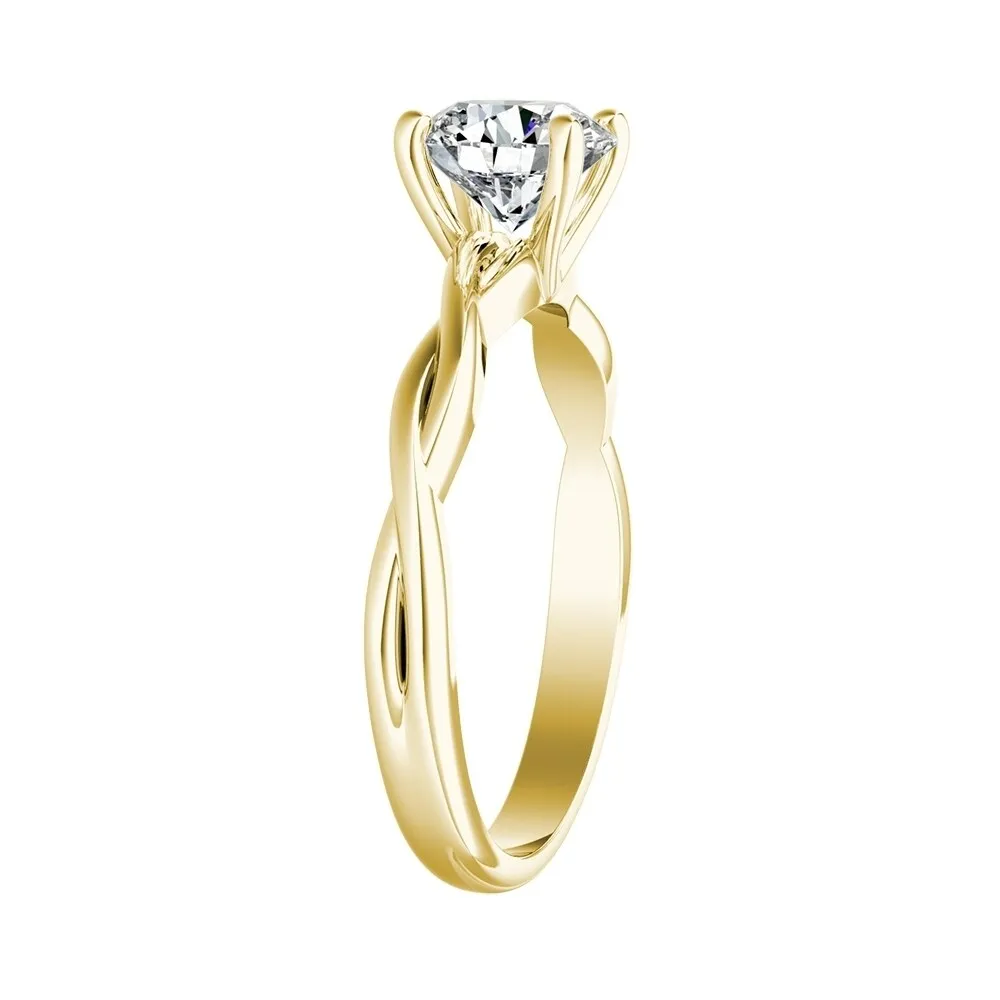 Auriya 14k Gold Twisted 4 carat TW Round Solitaire Moissanite Engagement Ring sold by Zulily product image thumbnail 5