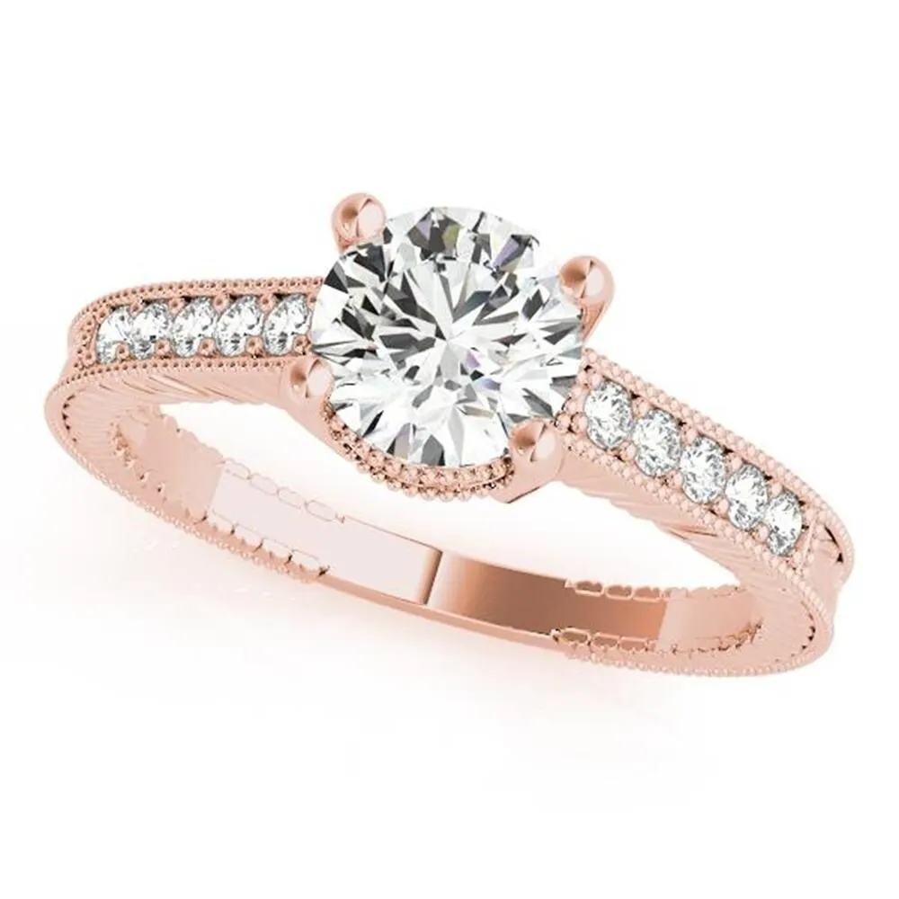Auriya Vintage 1 1/2 carat Round Moissanite and 1/5ctw Diamond Engagement Ring 14k Gold sold by Zulily product image thumbnail 3