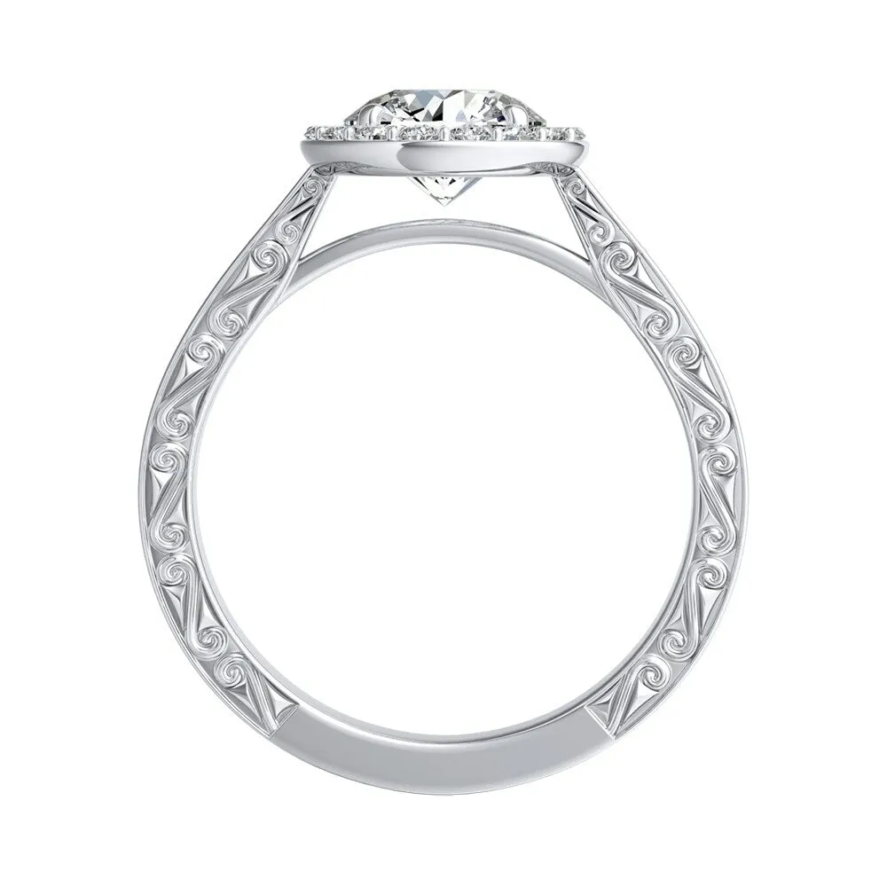 Auriya 14k Gold Vintage 3ct Round Moissanite and 3/8ctw Halo Diamond Engagement Ring 14K sold by Zulily product image thumbnail 4